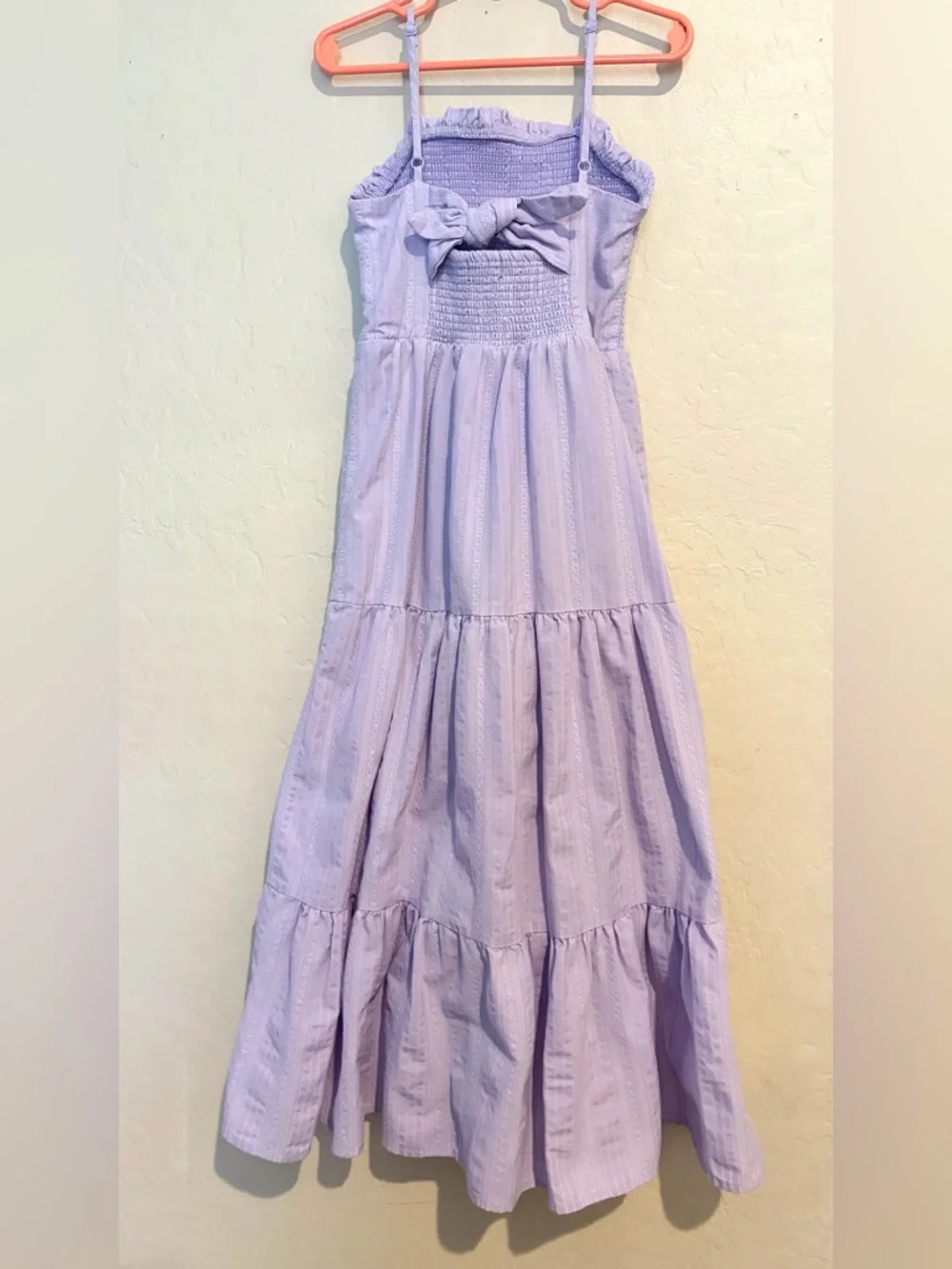 Art Class Lavender Tiered  Girls Smocked Summer Sundress- Size 6/7 - Picture 2 of 3